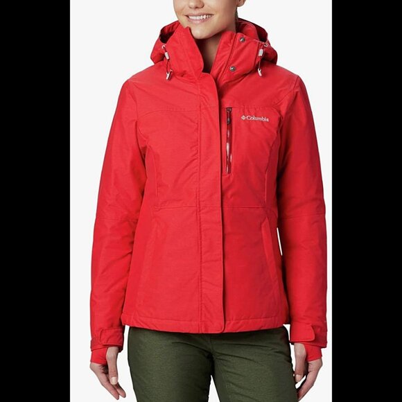 Columbia Women's Alpine Action Omni-Heat Hooded Jacket Size S, "Red Lilly" - Picture 1 of 9